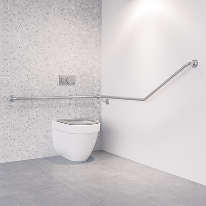 Accessible Wrap Around Left Hand 30° Grab Rail, Modular, Concealed Fix SS