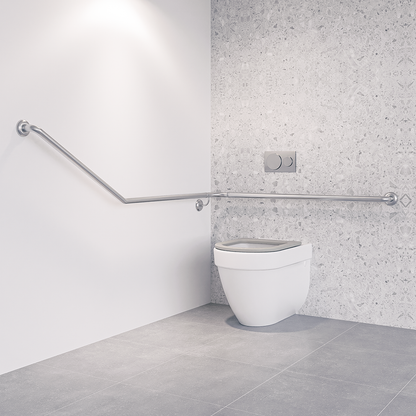 Accessible Wrap Around Right Hand 30° Grab Rail, Modular, Concealed Fix SS