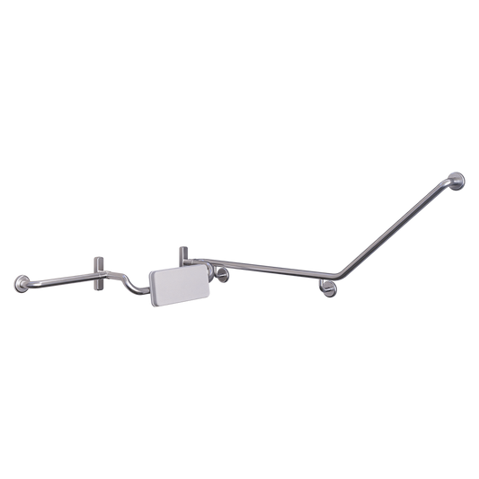 Accessible 40°Grab Rail and Back Rest Set with Padded Back Rest, Left Hand SS