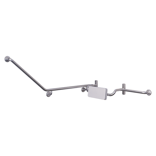 Accessible 40°Grab Rail and Back Rest Set with Padded Back Rest, Right Hand SS