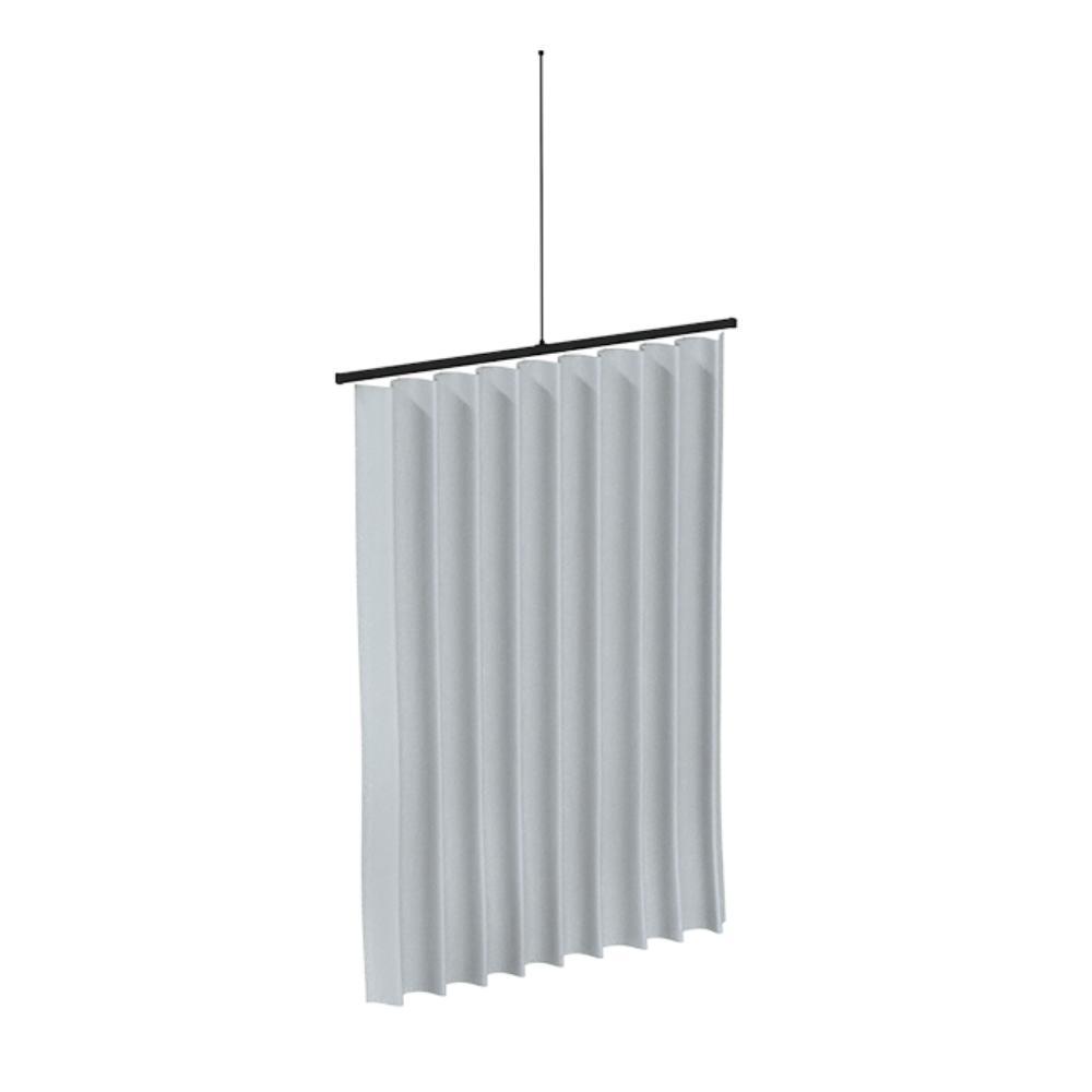 Micro Shower Curtain Track Straight 2000mm - Designer Black - 1 Track