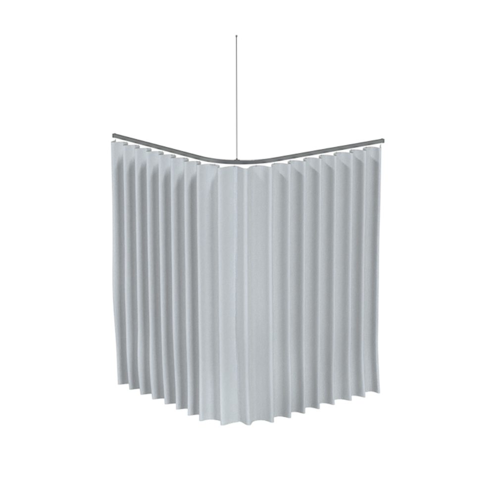 Modular Micro Shower Curtain Track 'L' Shaped - 1600mm x 1600mm - 1 Track