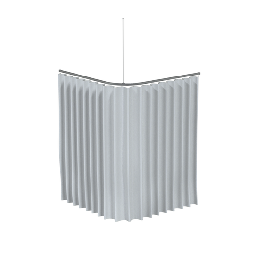 Modular Micro Shower Curtain Track 'L' Shaped - 1200mm x 1200mm - 1 Track