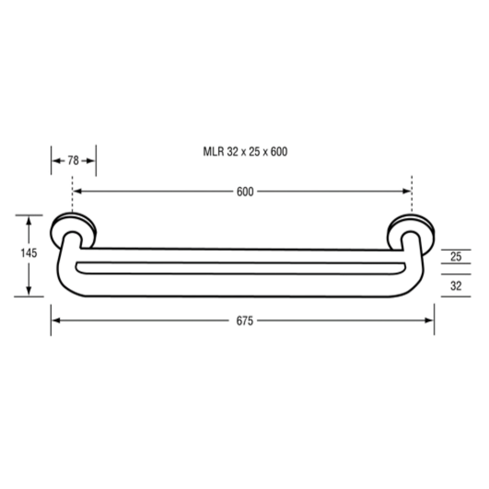 Combination Towel / Grab Rail 600mm SS