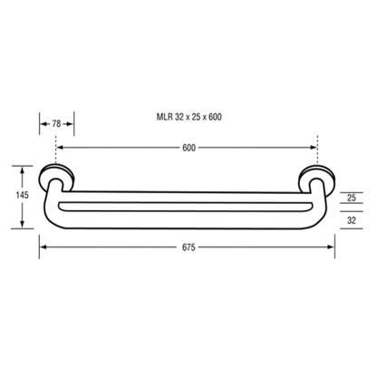 Combination Towel / Grab Rail 600mm SS