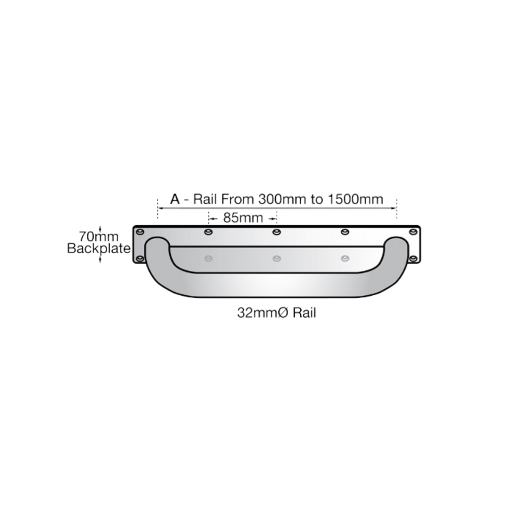 Grab Rail Anti Ligature 450mm SS