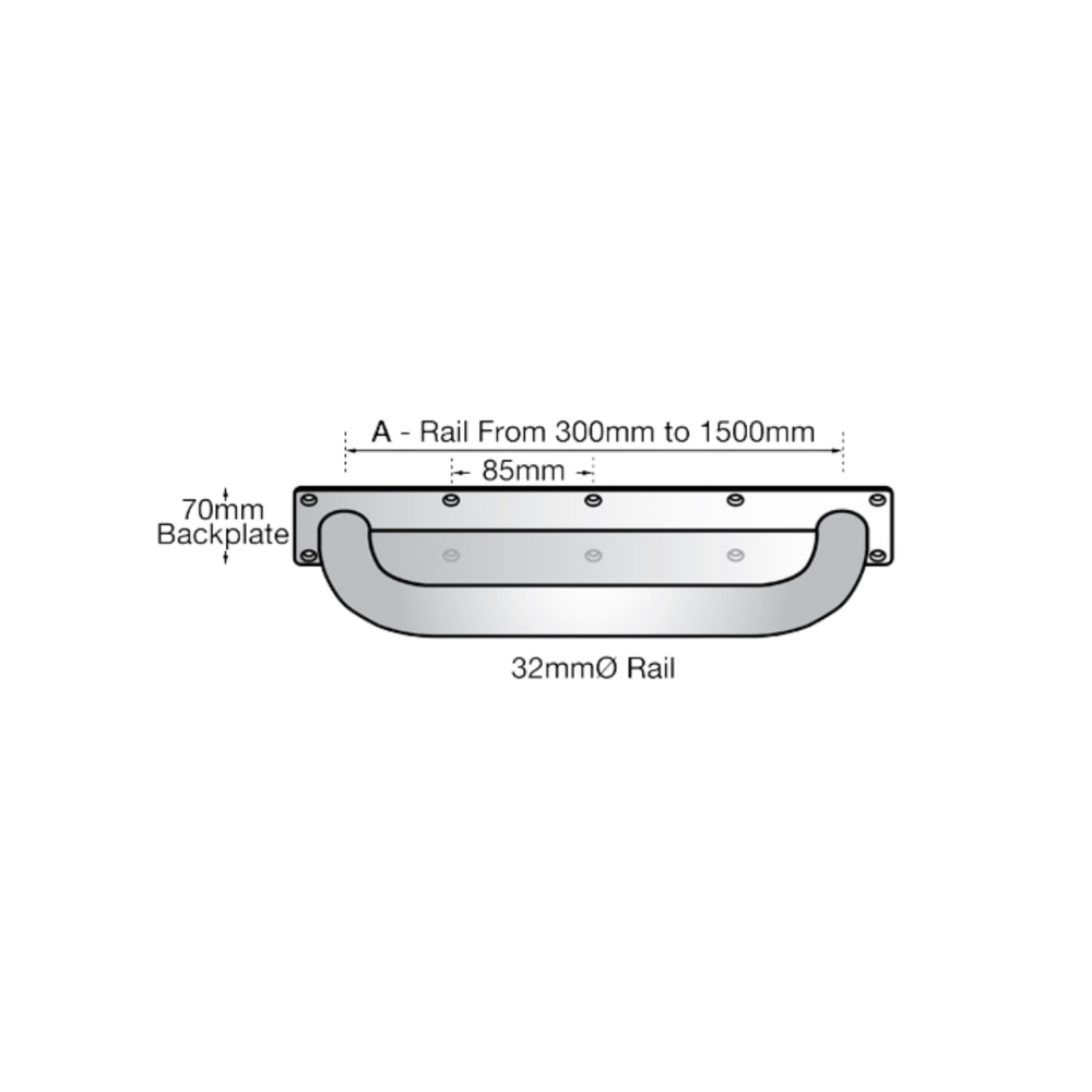 Grab Rail Anti Ligature 600mm SS