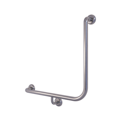 90° Bariatric Left Hand Grab Rail - 450mm x 450mm, Satin Stainless Steel