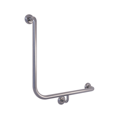 90° Bariatric Right Hand Grab Rail - 450mm x 450mm, Satin Stainless Steel
