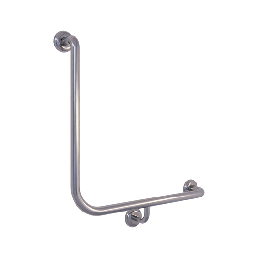 90° Bariatric Right Hand Grab Rail - 450mm x 450mm, Satin Stainless Steel