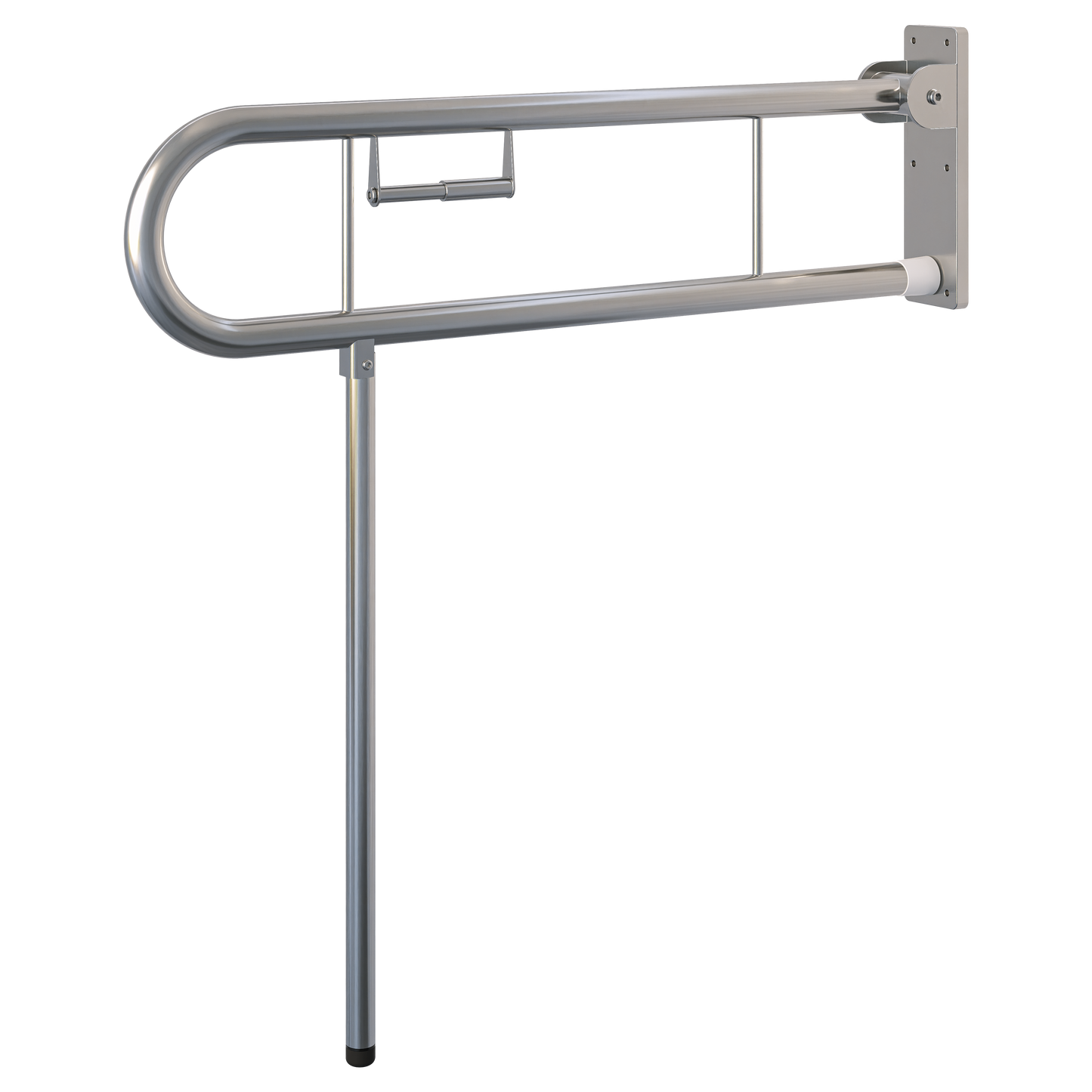 Changing Places Bariatric Drop Down Grab Rail (Single), Toilet Roll Holder, Drop Down Leg in Satin Stainless Steel * Special Order Product