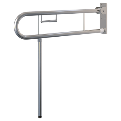Changing Places Bariatric Drop Down Grab Rail (Single), Toilet Roll Holder, Drop Down Leg in Satin Stainless Steel * Special Order Product