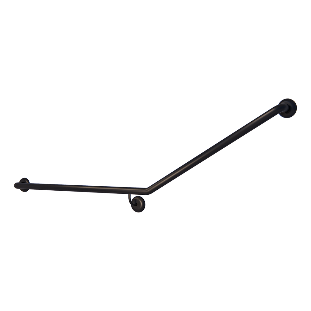 Accessible Left Hand 30° Grab Rail, Concealed Fix Designer Black