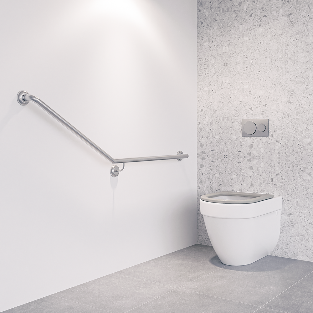 Accessible Right Hand 30° Grab Rail, Concealed Fix SS