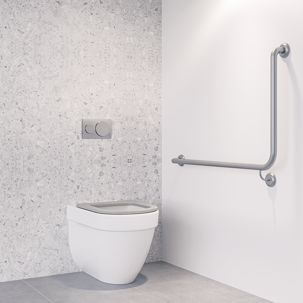 Antimicrobial Coated Accessible Left Hand 90° Grab Rail