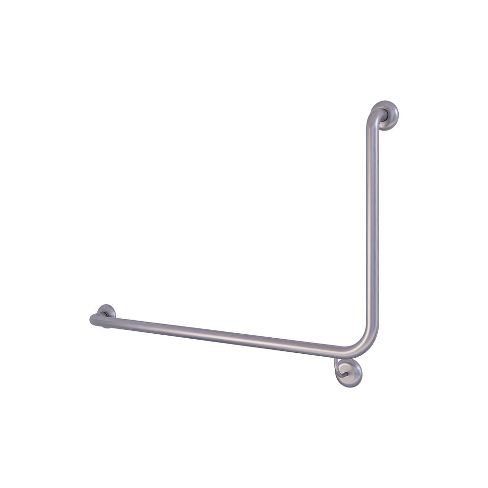 Bariatric 90° Flush Mount Side Wall Left Hand Grab Rail – 950mm x 600mm, Satin Stainless Steel