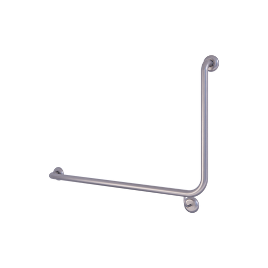 Bariatric 90° Flush Mount Side Wall Left Hand Grab Rail – 950mm x 600mm, Satin Stainless Steel
