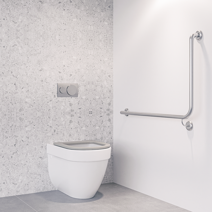 Accessible Left Hand 90° Grab Rail, Concealed Fix SS