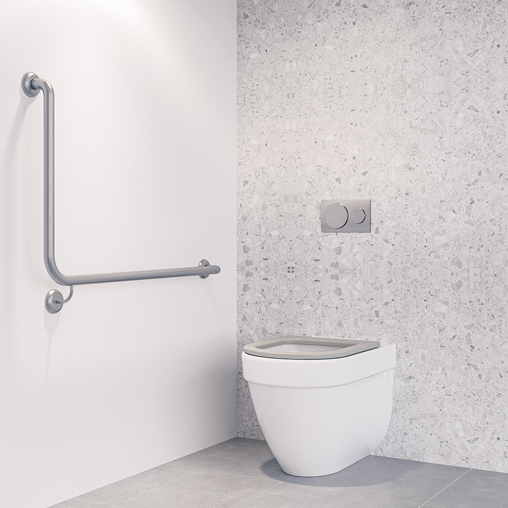Antimicrobial Coated Accessible Right Hand 90° Grab Rail