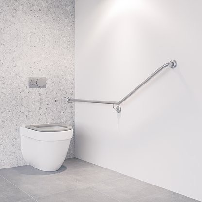 Accessible Left Hand 30° Grab Rail, Concealed Fix (Rear Wall Mount) SS