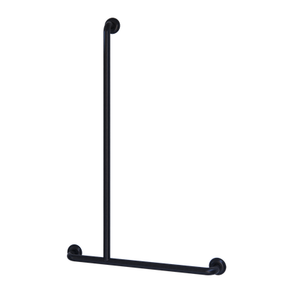 Accessible Shower Inverted “T” Left Hand Grab Rail  - Designer Black