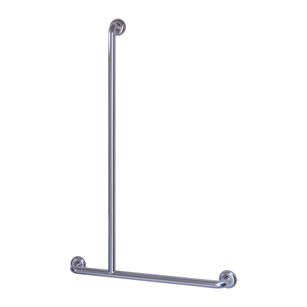 Accessible Shower Inverted “T” Left Hand Grab Rail, Concealed Fix SS
