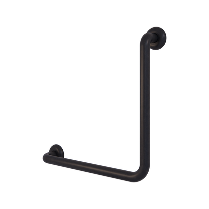 Ambulant 450mm x 450mm Left Hand or Right Hand 90° Grab Rail, Concealed Fix - Designer Black