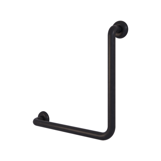 Ambulant 450mm x 450mm Left Hand or Right Hand 90° Grab Rail, Concealed Fix - Designer Black