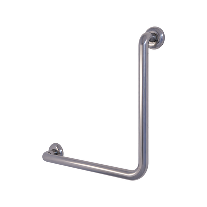 Ambulant 450mm x 450mm Left Hand or Right Hand 90° Grab Rail, Concealed Fix SS