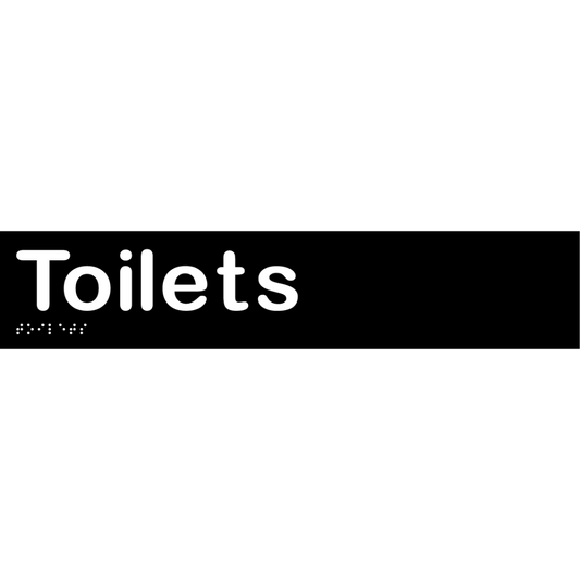 Toilets Sign - Vinyl - Black with White Infill