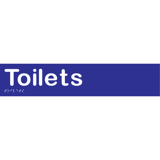 Toilets Sign - Vinyl - Blue with White Infill