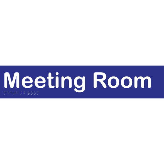 Meeting Room Braille -Vinyl - Blue with White Infill