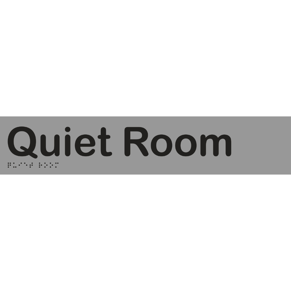 Quiet Room Braille Sign - Stainless Steel with Black Infill