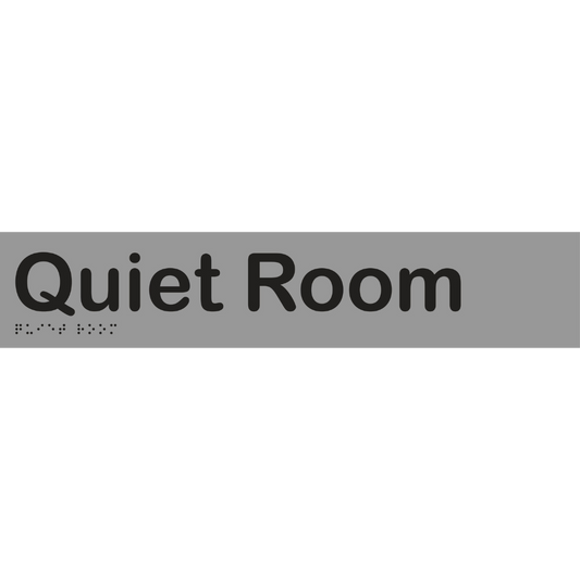 Quiet Room Braille Sign - Stainless Steel with Black Infill