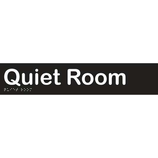 Quiet Room Braille Sign - Vinyl - Black with White Infill