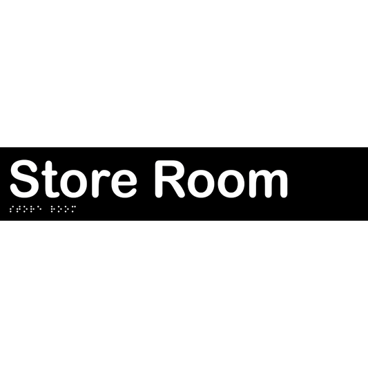 Store Room – 375mm x 75mm – Vinyl – Black with White Infill