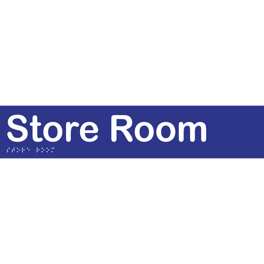 Store Room – 375mm x 75mm – Vinyl - Blue with White Infill