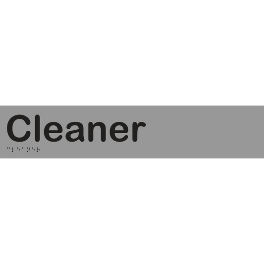 Cleaner Sign - Vinyl - Silver with Black Infill