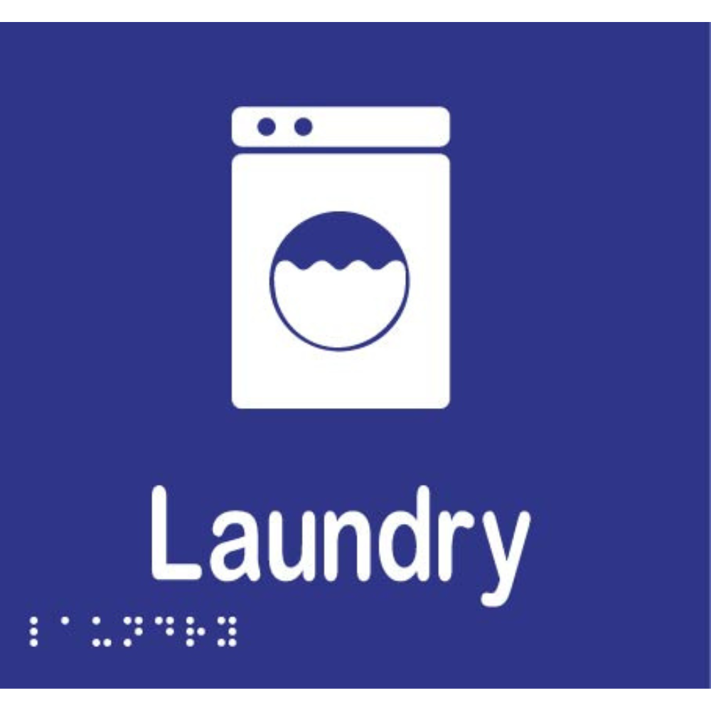 Laundry Braille -Vinyl - Blue with White Infill