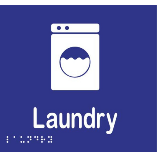 Laundry Braille -Vinyl - Blue with White Infill
