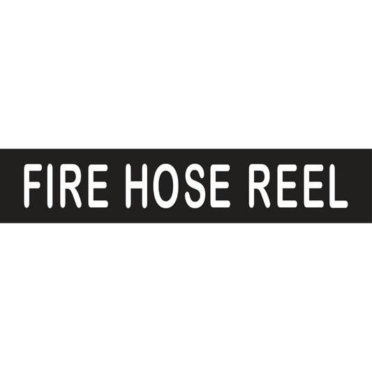 Fire Hose Reel Sign - Vinyl - Black with White Infill