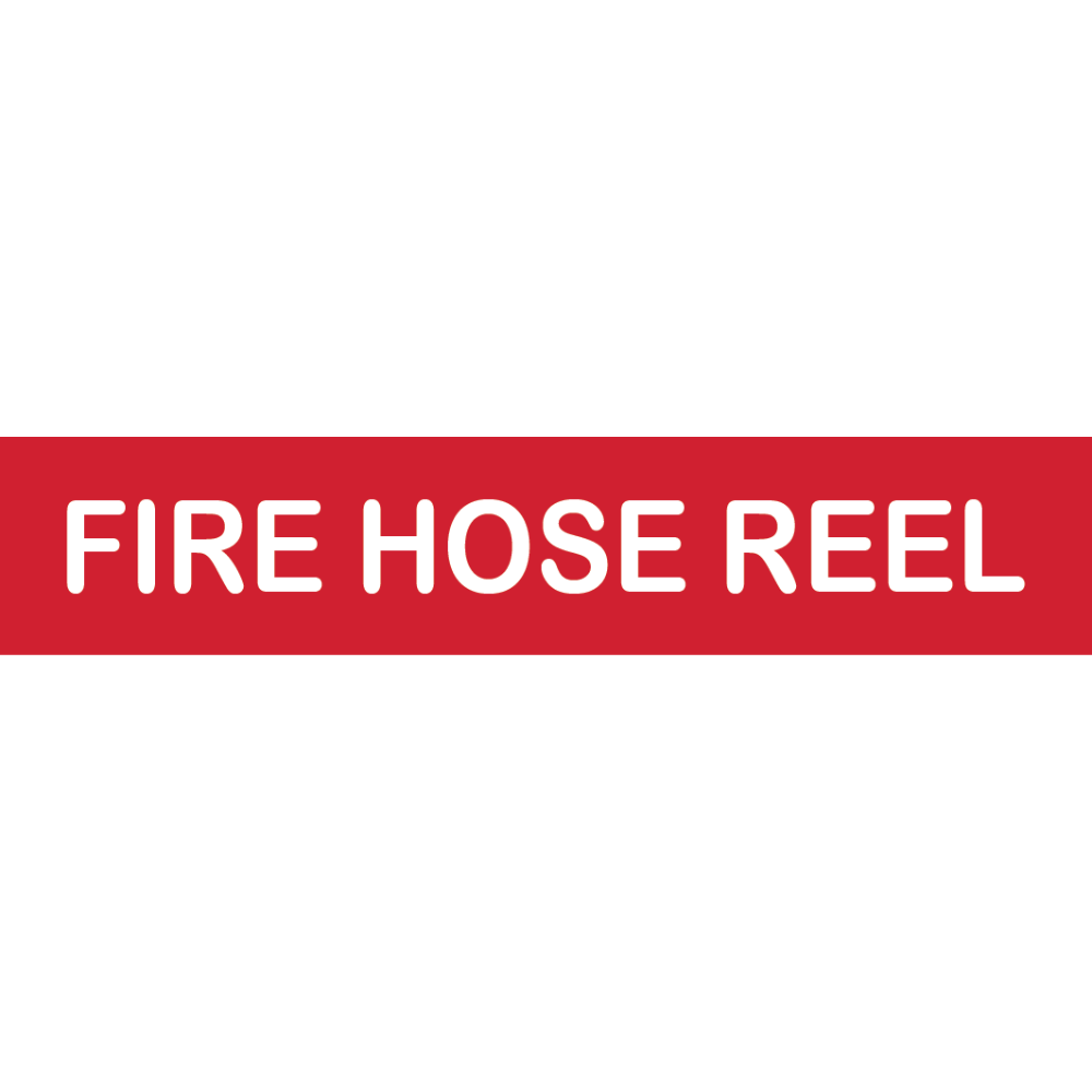 Fire Hose Reel Sign -Vinyl - Red with White Infill
