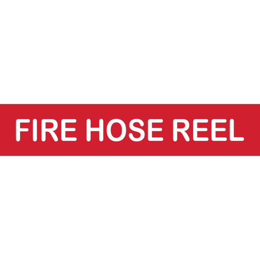 Fire Hose Reel Sign -Vinyl - Red with White Infill