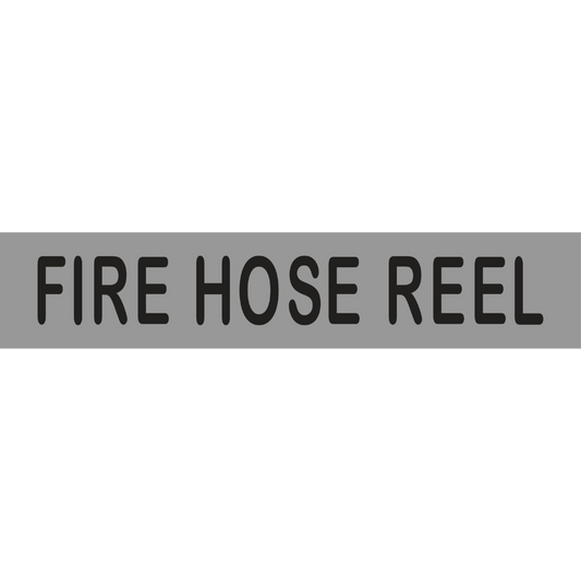 Fire Hose Reel Sign - Stainless Steel with Black Infill