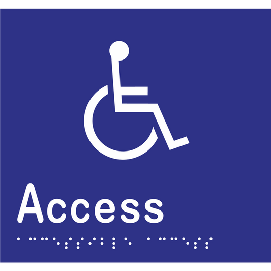 Accessible Access Sign -Vinyl - Blue with White Infill