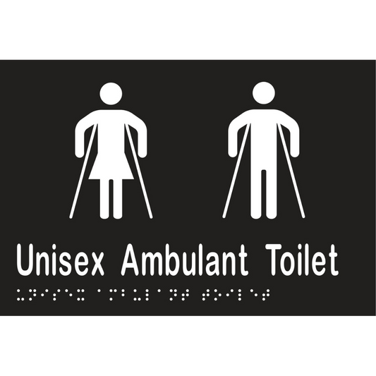 Unisex Ambulant Tlt Braille Sign - Vinyl - Black with White Infill
