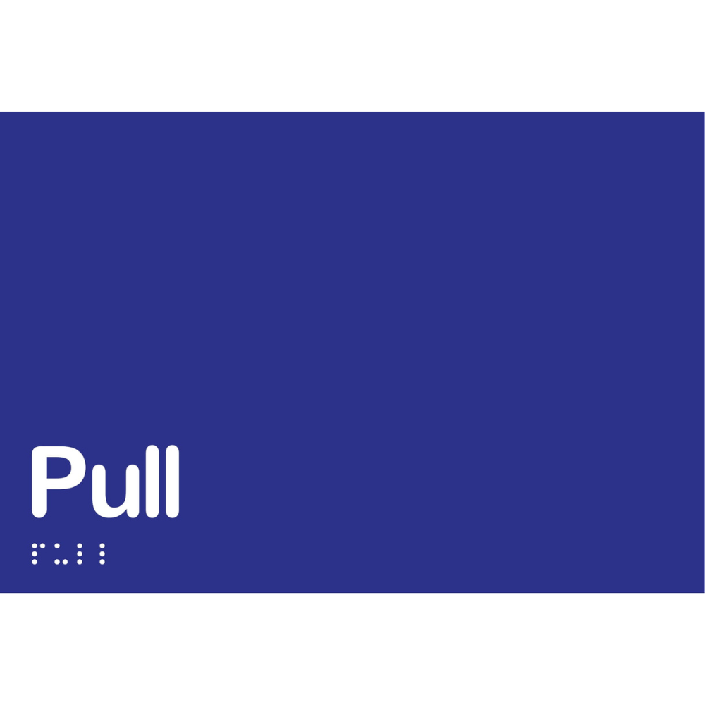 Pull Sign -Vinyl - Blue with White Infill