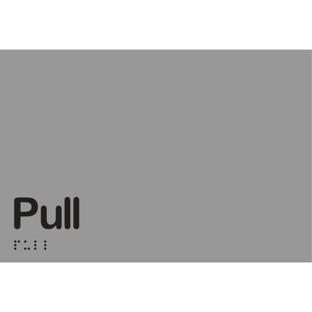 Pull Sign - Vinyl - Silver with Black Infill