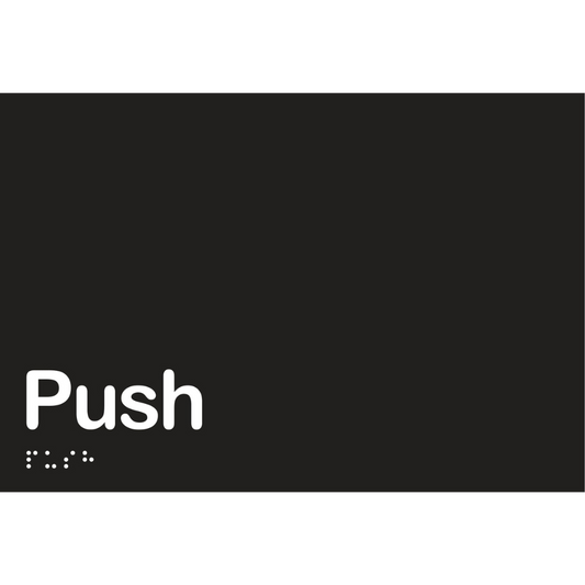 Push Sign - Vinyl - Black with White Infill