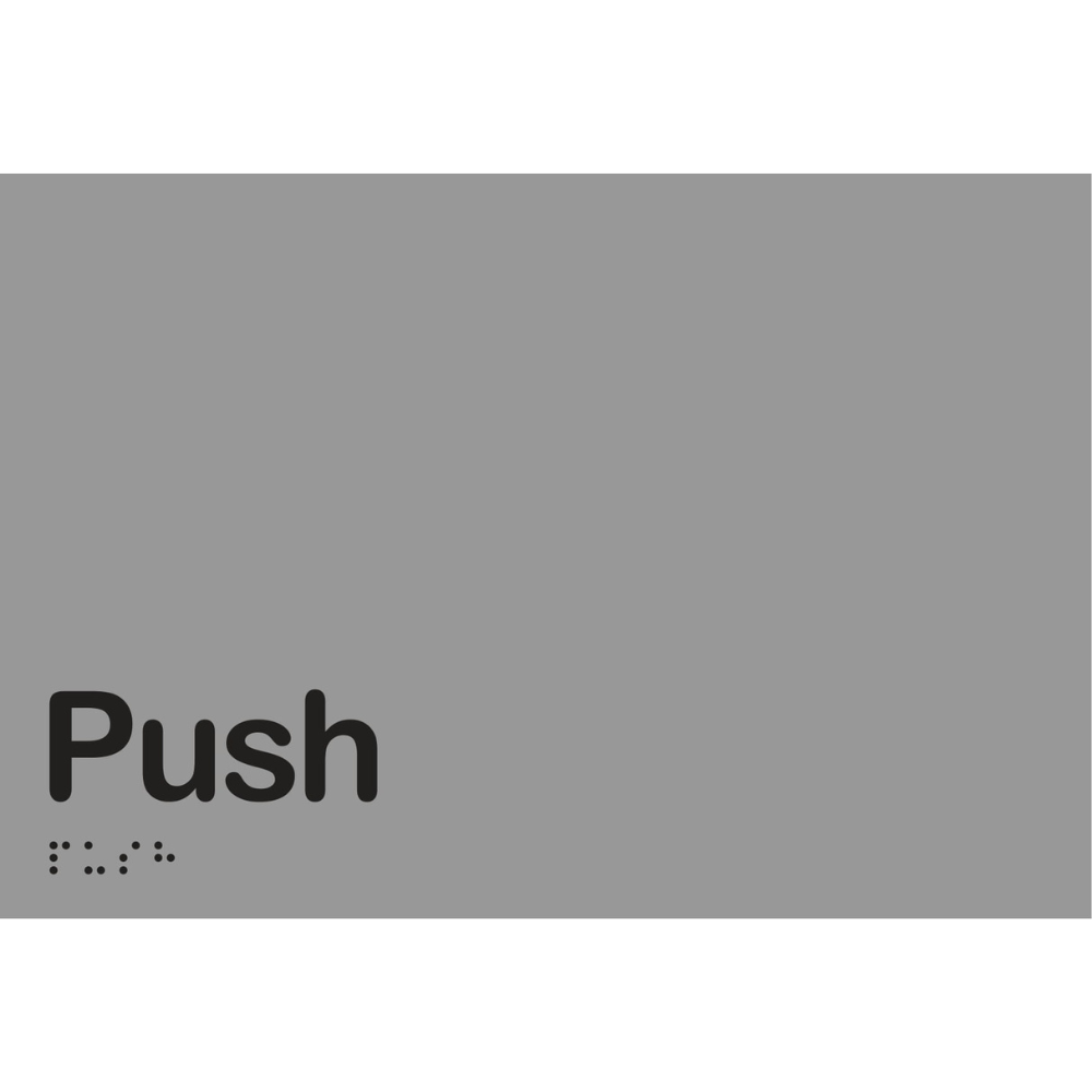 Push Sign - Stainless Steel with Black Infill